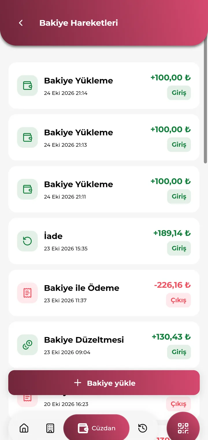 Bakiye hareketleri